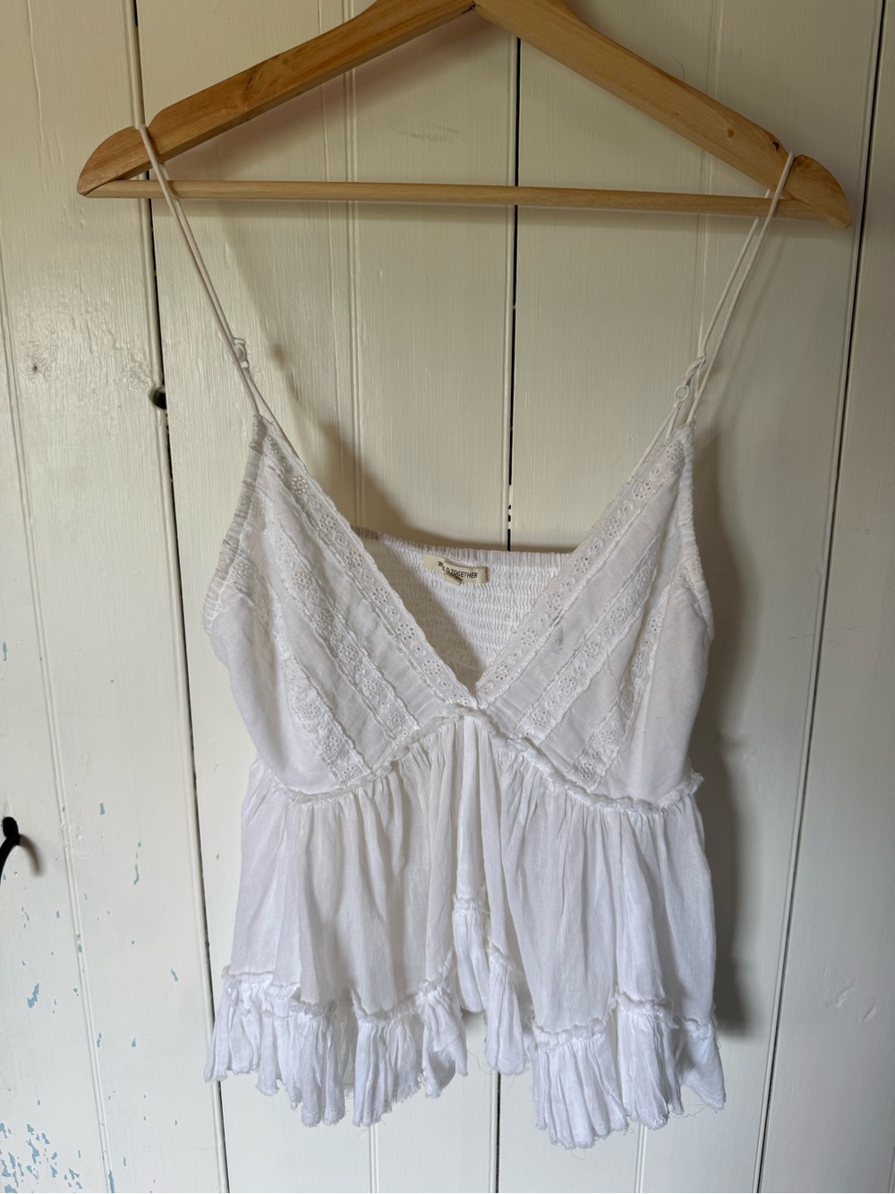 White Lace-Trim Spaghetti Strap Camisole